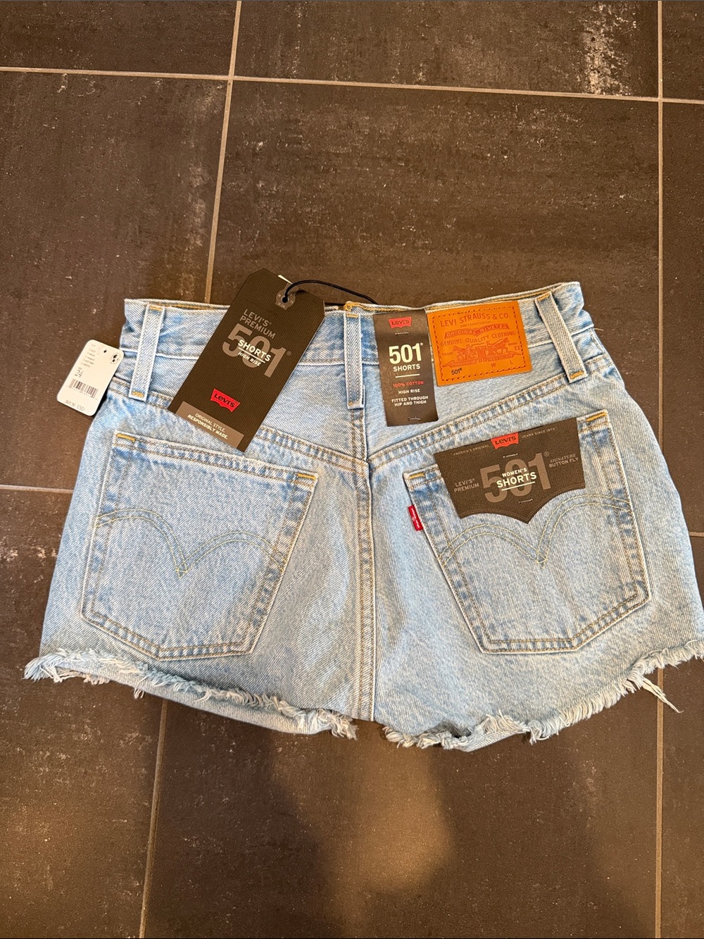 Levi's 501 Light Blue Denim Cutoff Women's Shorts size 24